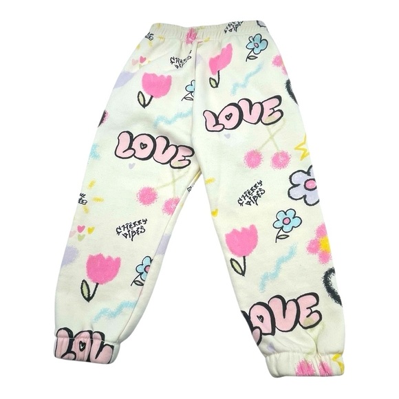 069 Zara Graffiti Love Print Joggers - Picture 3 of 4